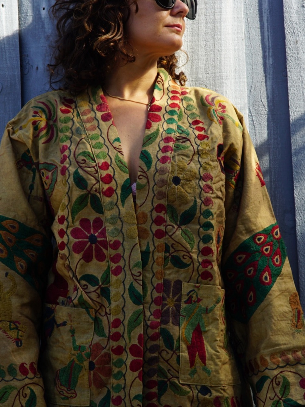 Embroidered Yellow Floral Boho Jacket